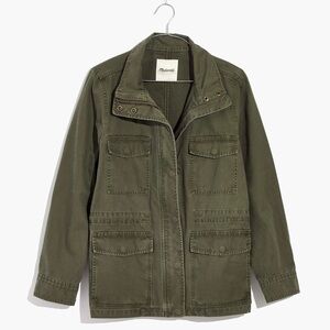 Madewell Olive Foliage Green Surplus Utility Jacket Full Zipper & Snaps Size XS‎